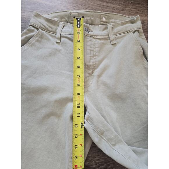 Old Navy Curvy Extra High Rise Sky Hi Straight Pants Women’s 8 Beige Utility - Picture 9 of 11